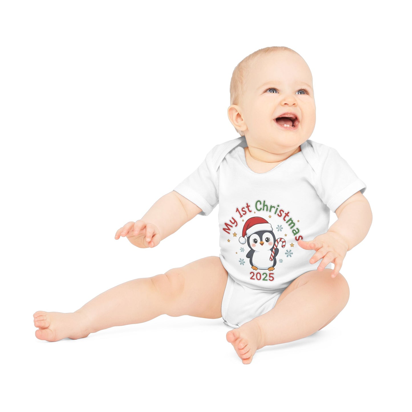 My 1st Christmas Penguin 2025 Short Sleeve Bodysuit