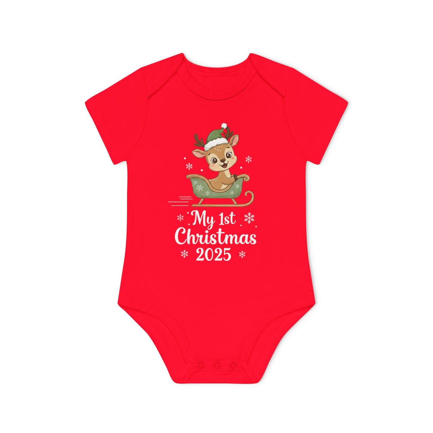 My 1st Christmas Reindeer 2025 Short Sleeve Bodysuit