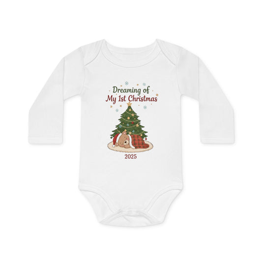 Dreaming of My 1st Christmas Long Sleeve Bodysuit